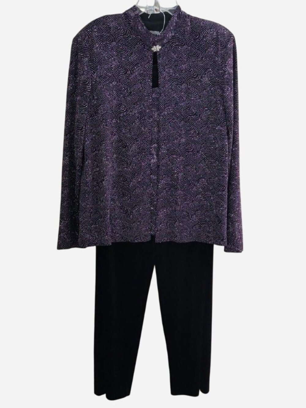 R&M Richards Vintage 80s Metallic Purple 3-Piece Outfit Size 16
